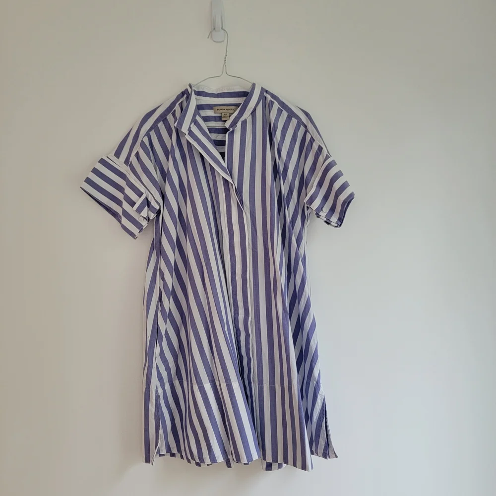 Striped Purple and White Shirt Dress Banana Republic Size XS/S - Picture 2 of 2
